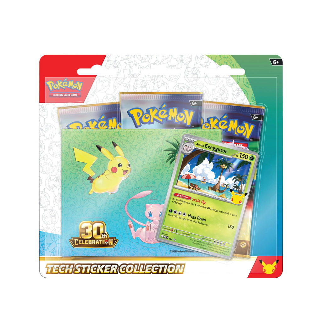 Pokemon Celebración 30Th Aniversario Lucario y Alolan Exeggutor Tech Sticker