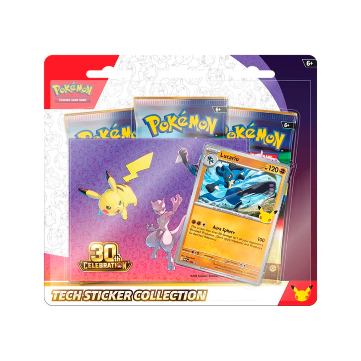 Pokemon Celebración 30Th Aniversario Lucario y Alolan Exeggutor Tech Sticker