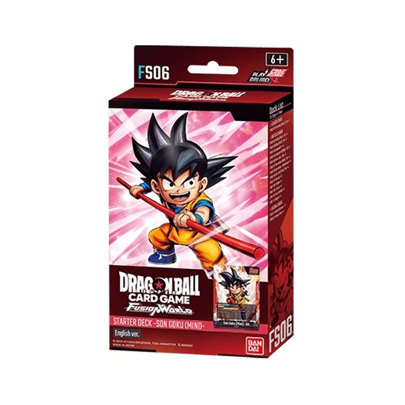 Dragon Ball Card Game starter deck packaging with character illustration on a white background