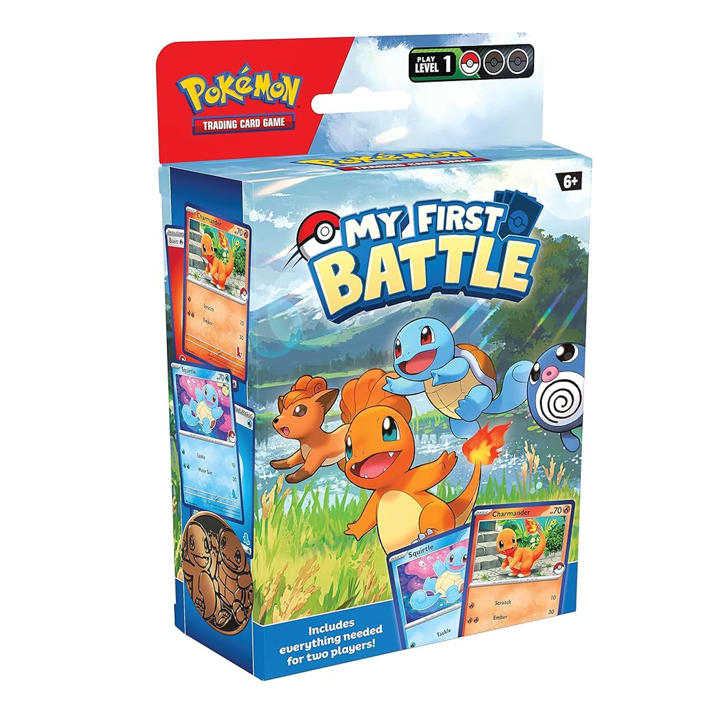 Pokémon trading card game box titled 'My First Battle' on a white background