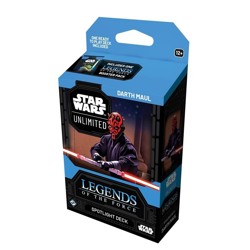 Star Wars Unlimited Darth Maul trading card game package on a white background