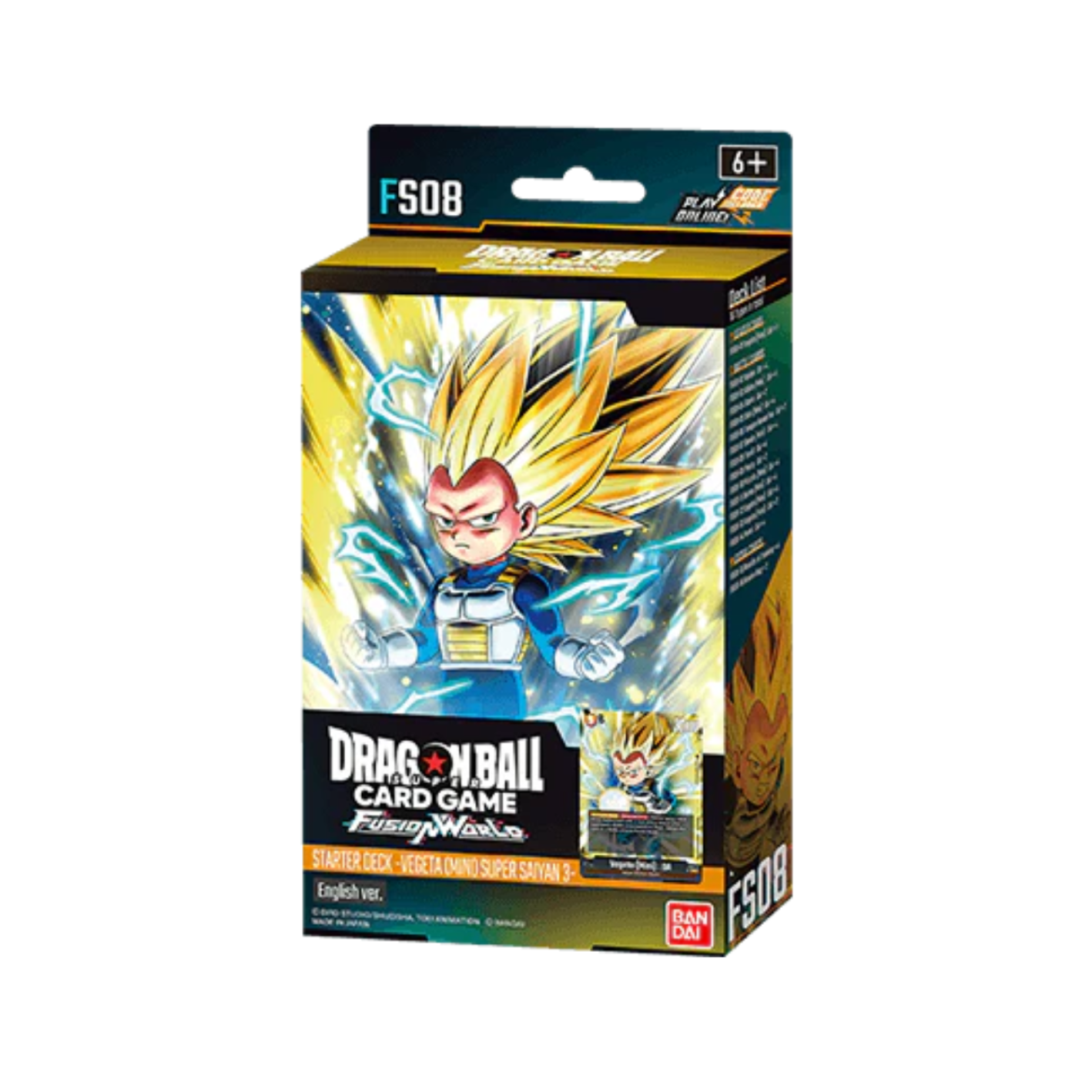 Dragon Ball Card Game packaging with character illustration on a white background