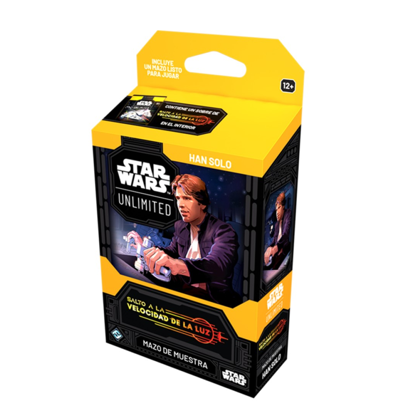 Star Wars Unlimited Han Solo trading card game box on a white background