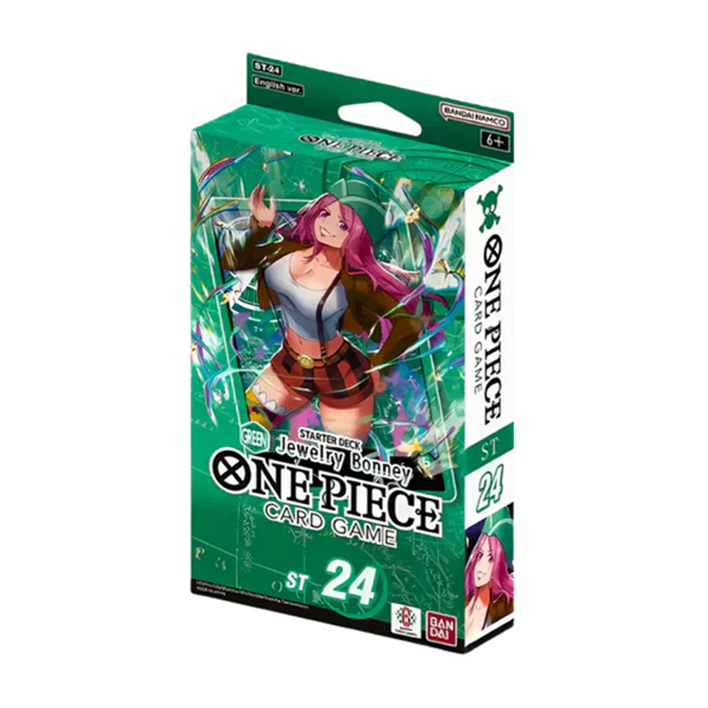One Piece card game packaging with character illustration on a white background