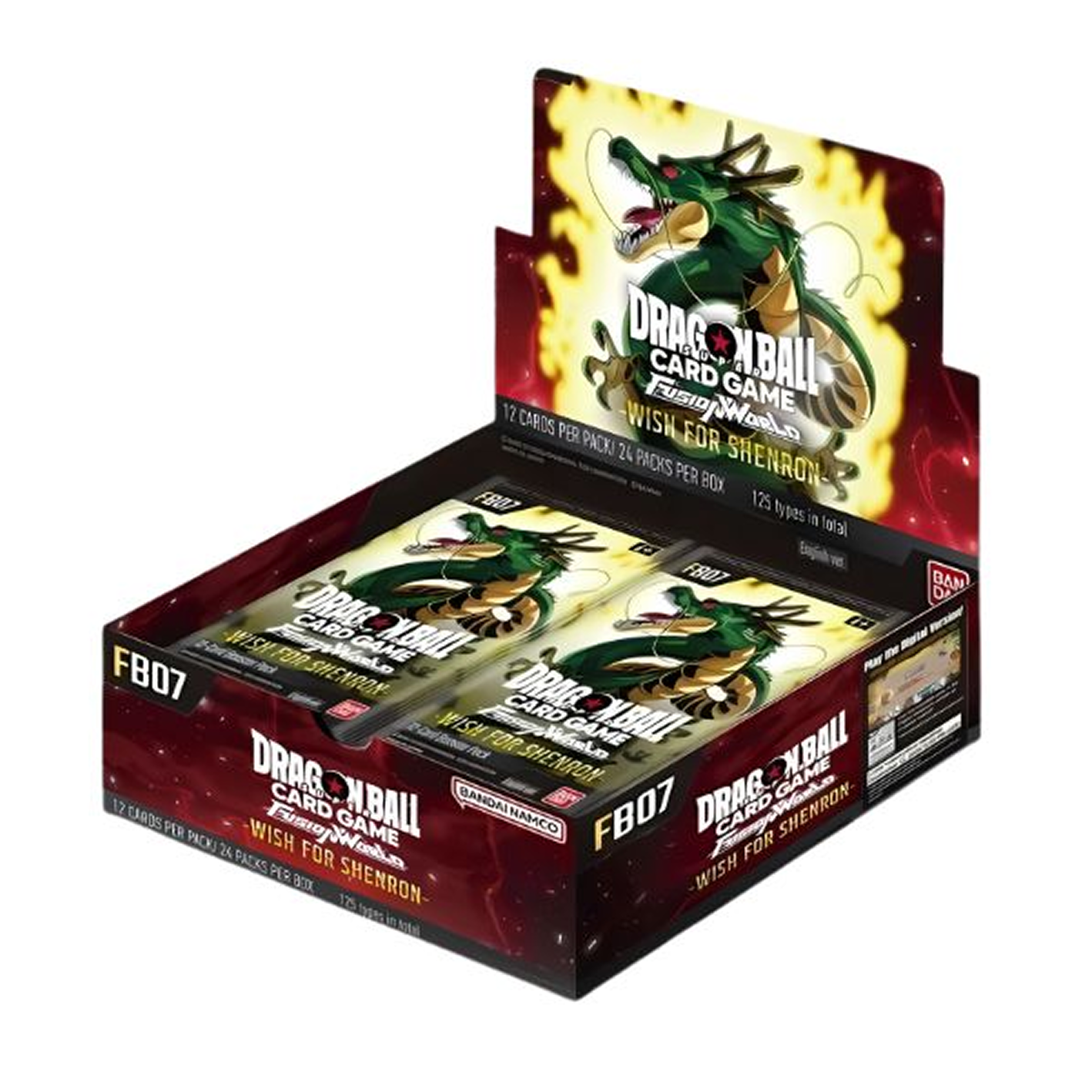 Dragon Ball card game booster pack with dragon illustration on a white background