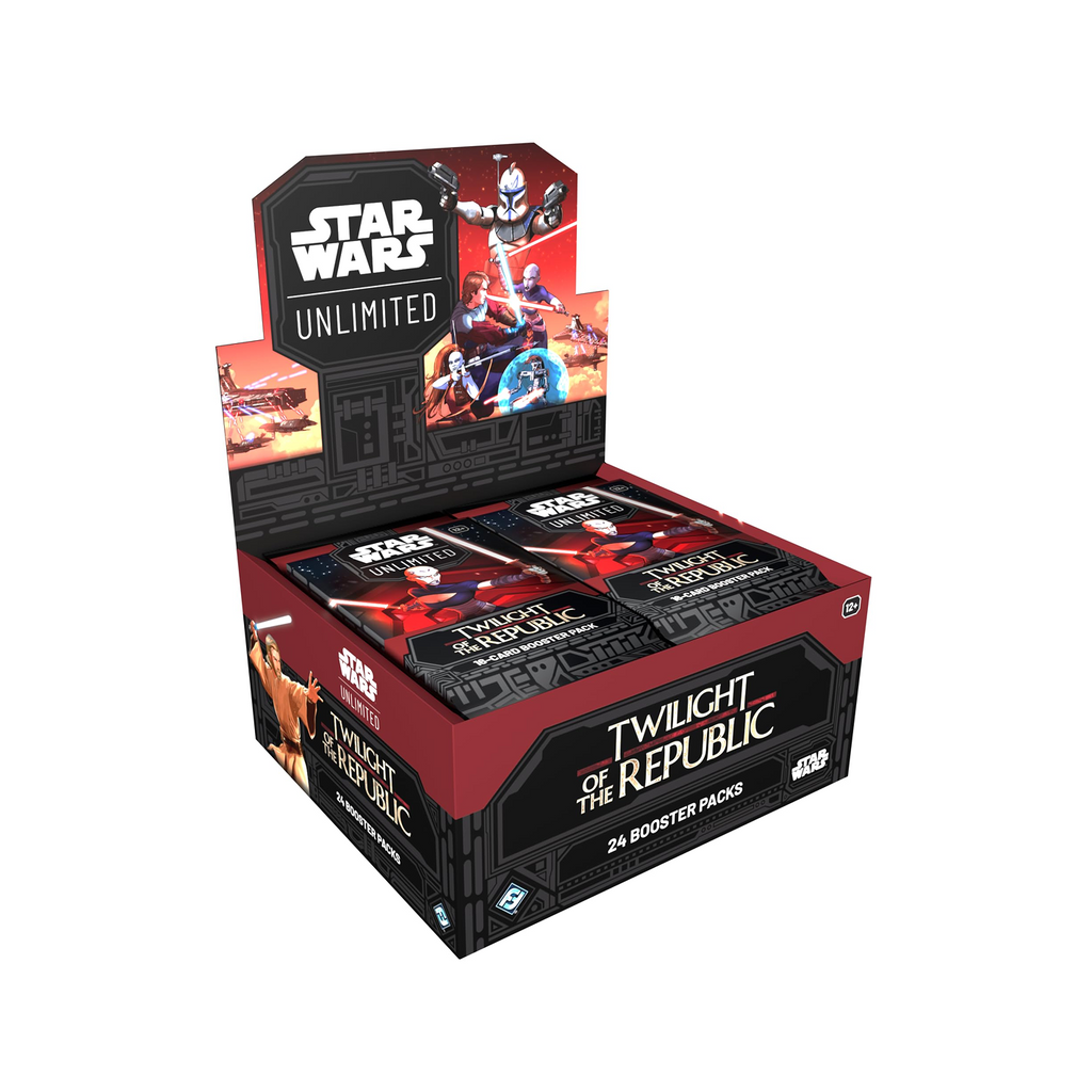 Star Wars trading card game booster pack with 'Twilight of the Republic' theme on a white background