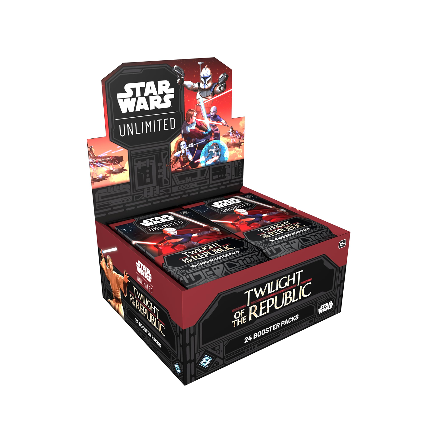 Star Wars trading card game booster pack with 'Twilight of the Republic' theme on a white background