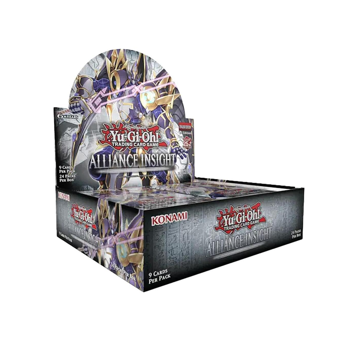 Yu-Gi-Oh! trading card game packaging with 'Alliance Insights' theme on a white background