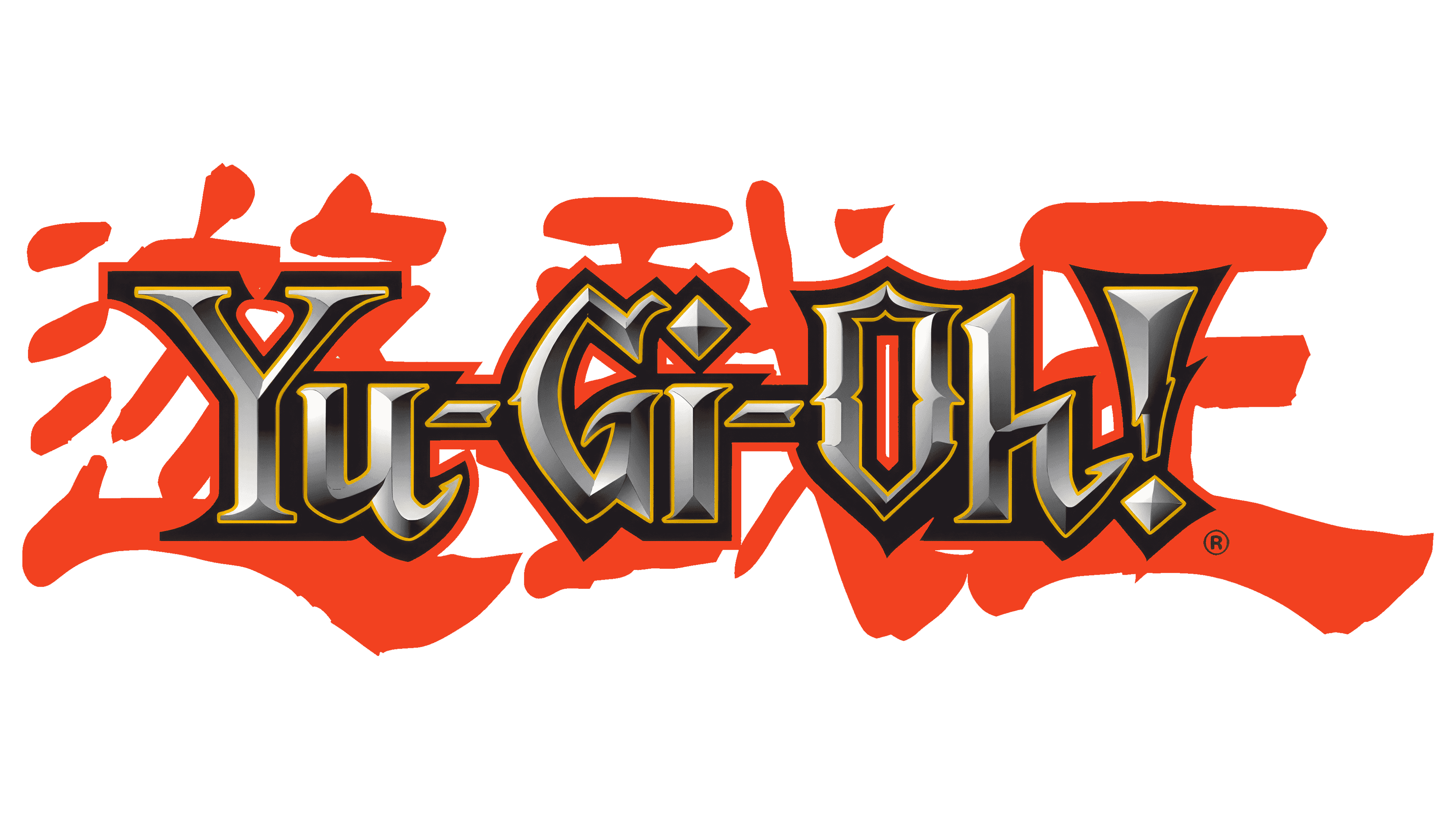 Yu-Gi-Oh! logo with stylized text on a green background
